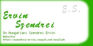 ervin szendrei business card